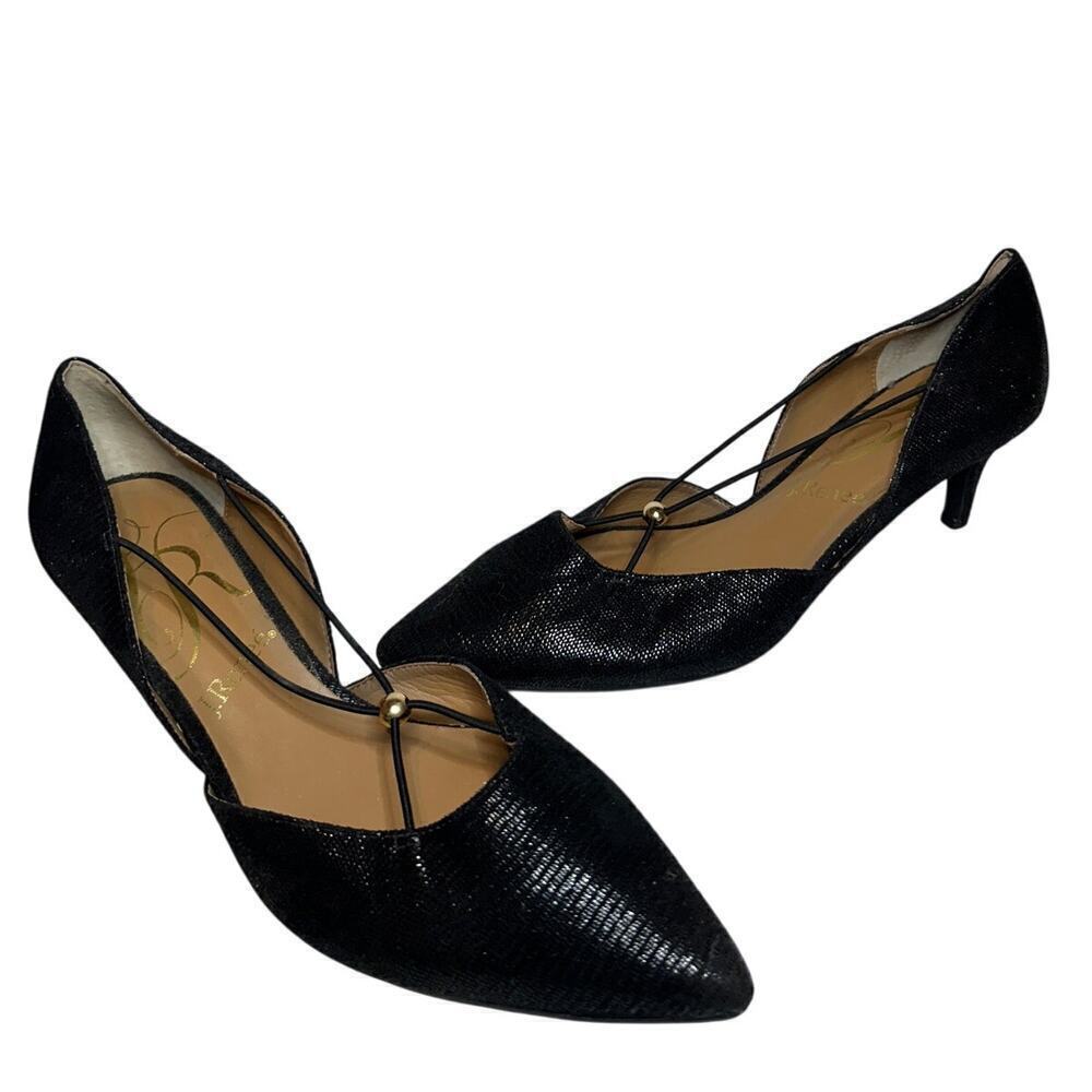 J Renee Size 9 Pointed Toe Veeva Pump Shoes Black Party Classic Office Siren